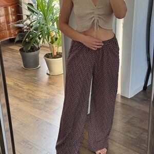 Altar'd State Black & Pink Wide-Leg Printed Pants